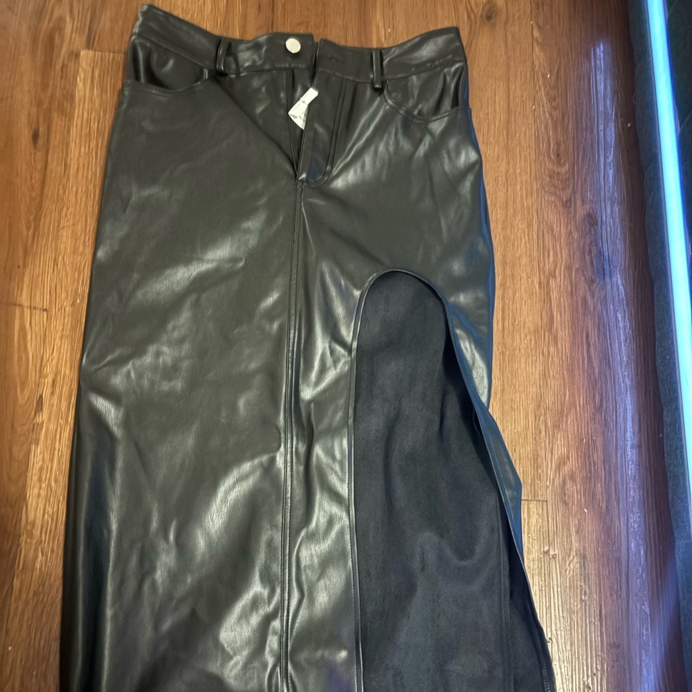 Black Faux Leather Skirt
